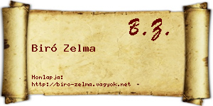Biró Zelma névjegykártya